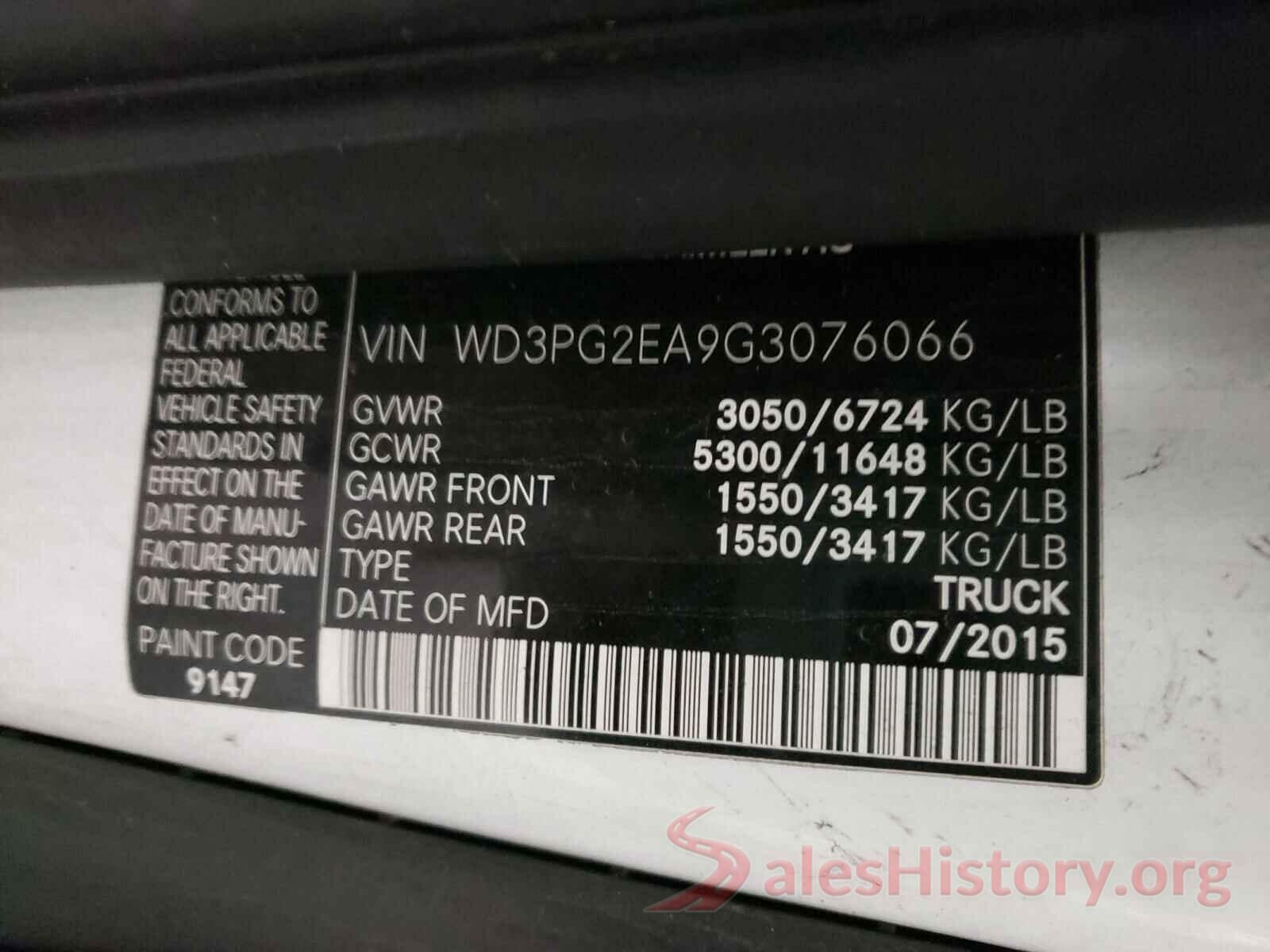 WD3PG2EA9G3076066 2016 MERCEDES-BENZ ALL OTHER