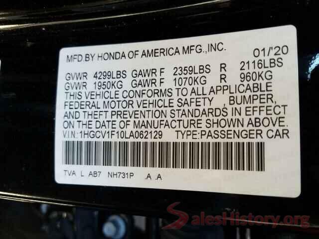 1HGCV1F10LA062129 2020 HONDA ACCORD