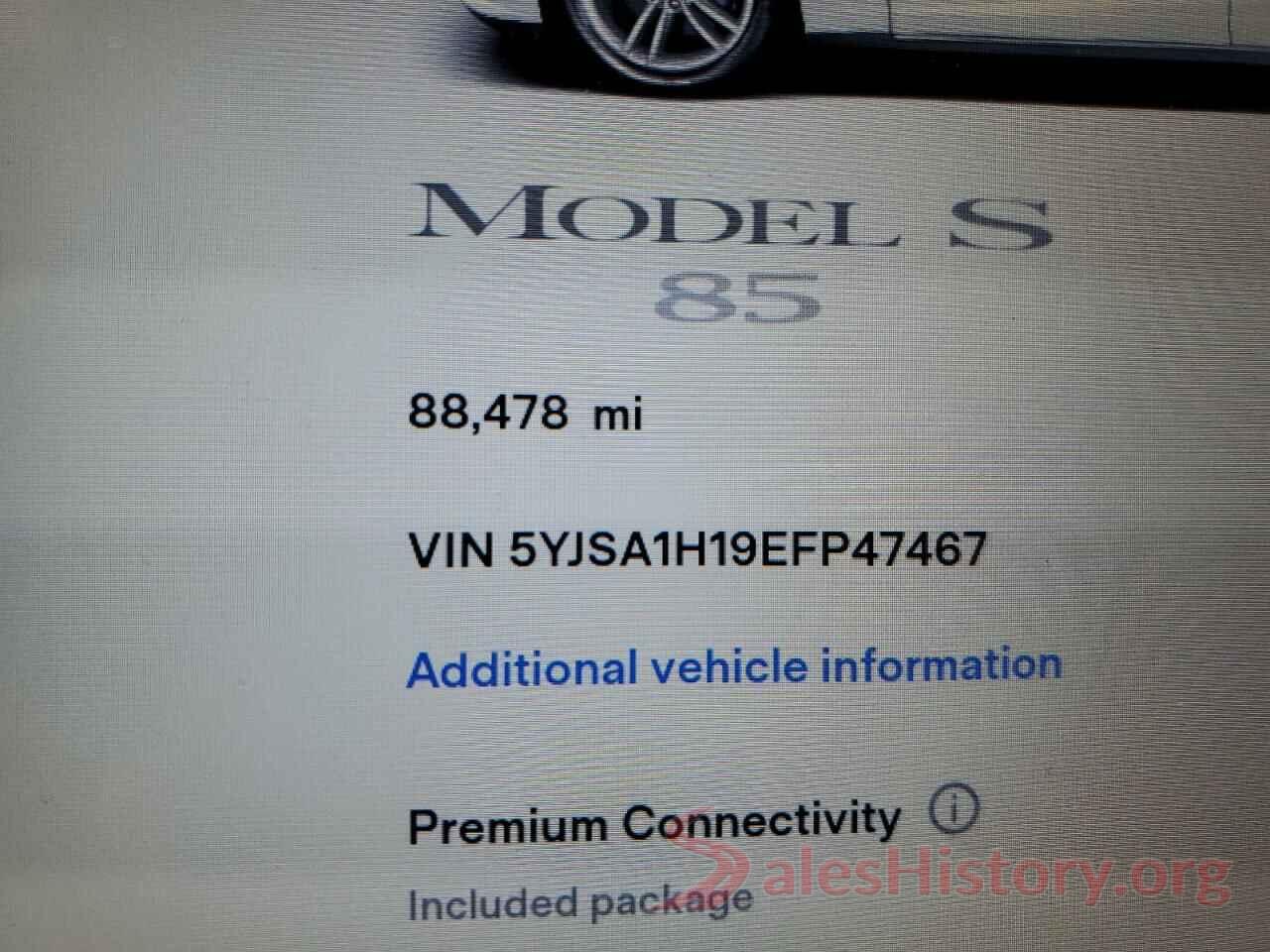 5YJSA1H19EFP47467 2014 TESLA MODEL S