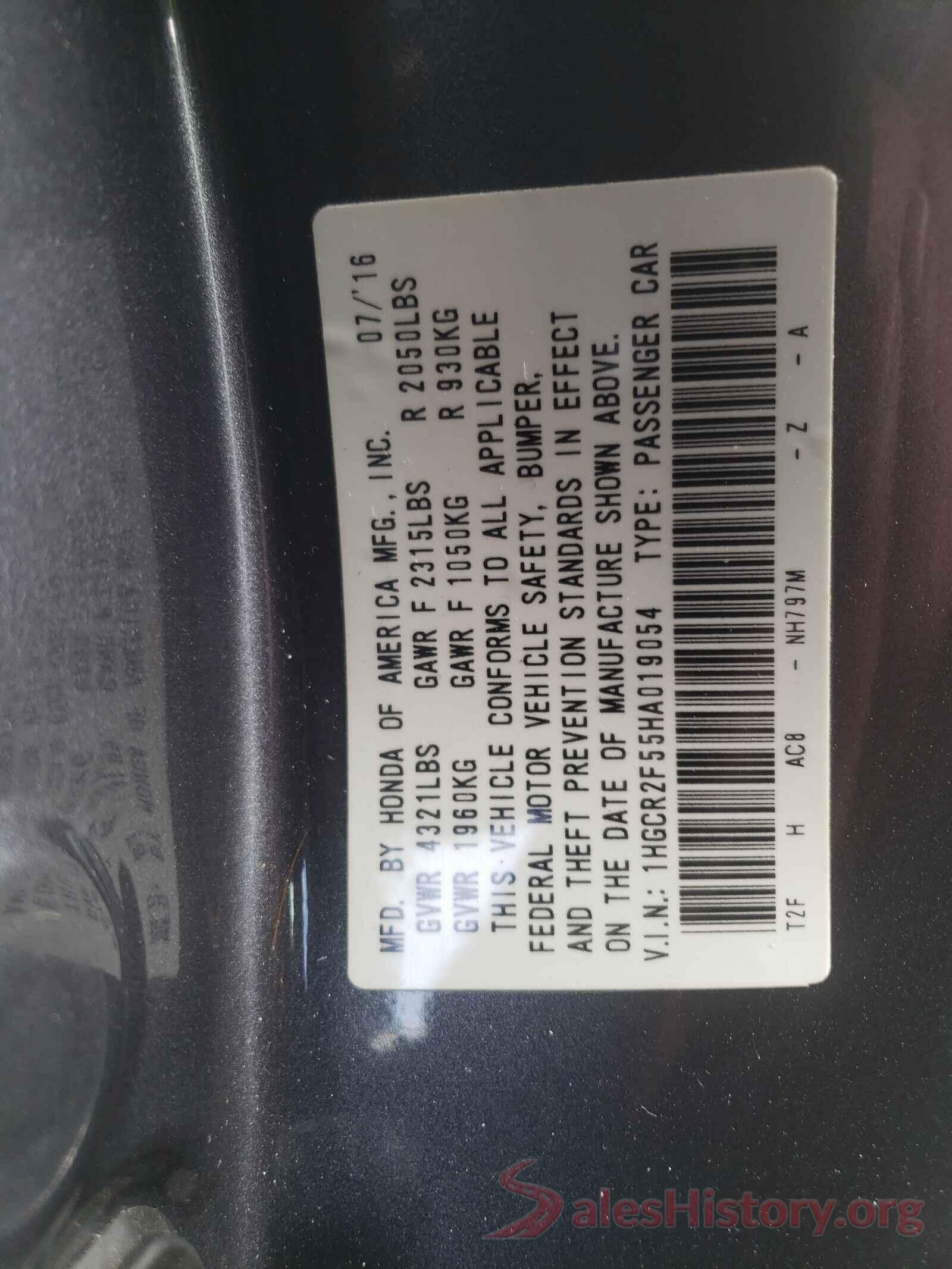 1HGCR2F55HA019054 2017 HONDA ACCORD