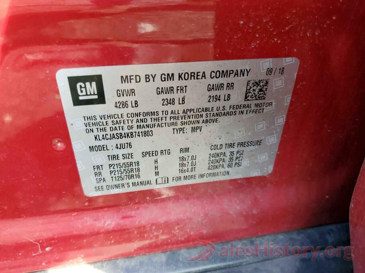 KL4CJASB4KB741803 2019 BUICK ENCORE