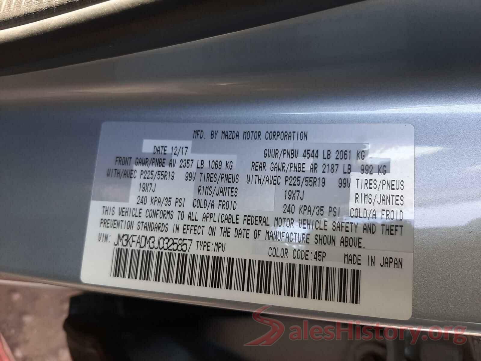 JM3KFADM3J0325857 2018 MAZDA CX-5