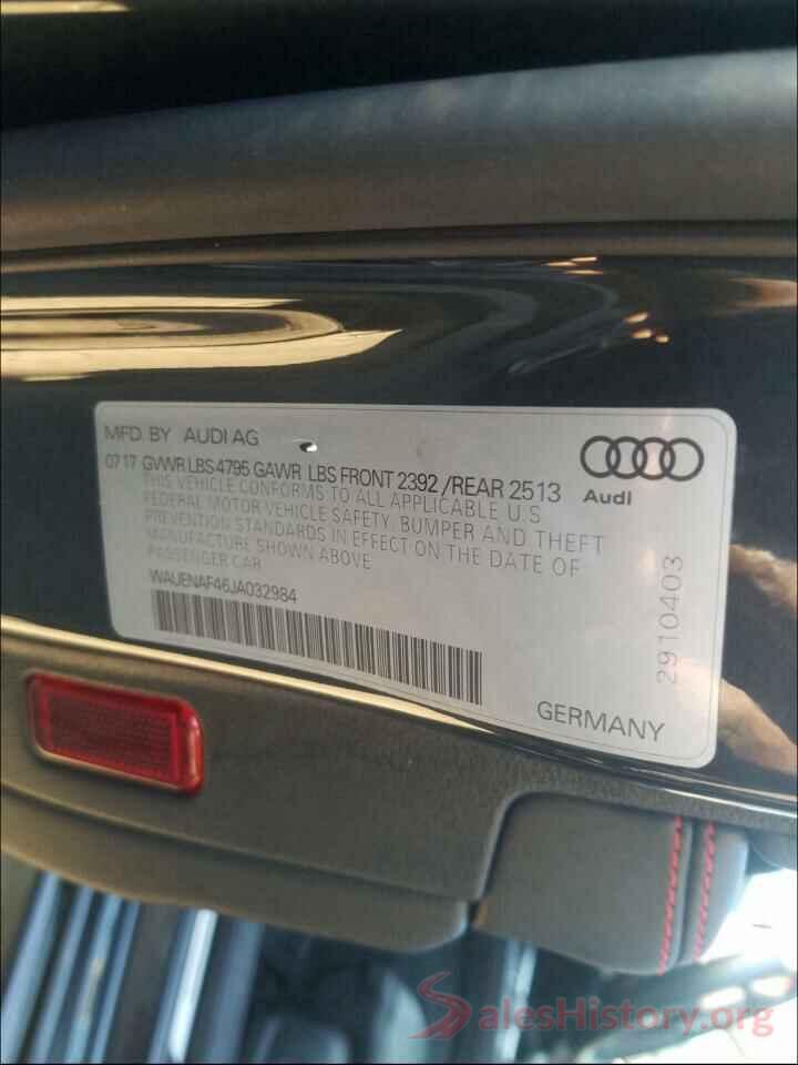 WAUENAF46JA032984 2018 AUDI A4