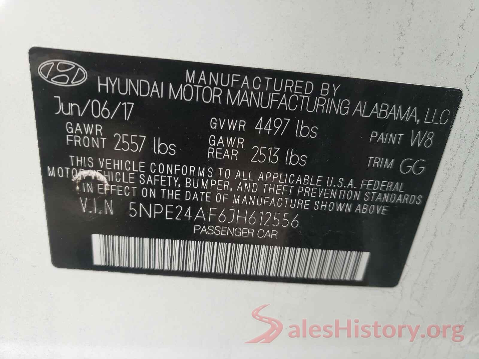 5NPE24AF6JH612556 2018 HYUNDAI SONATA