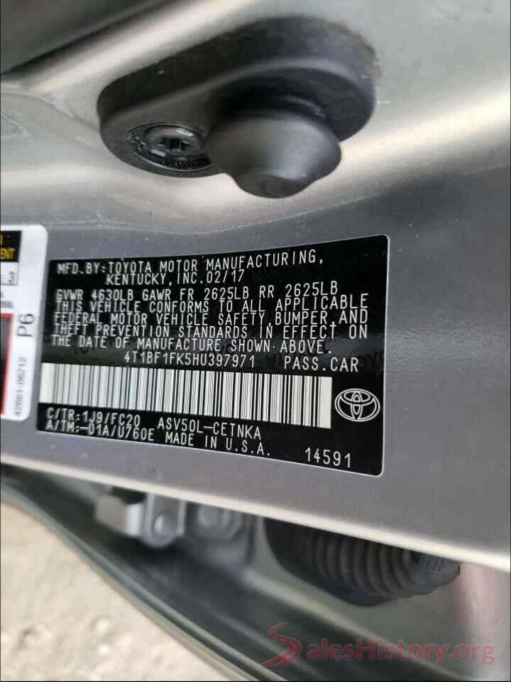 4T1BF1FK5HU397971 2017 TOYOTA CAMRY