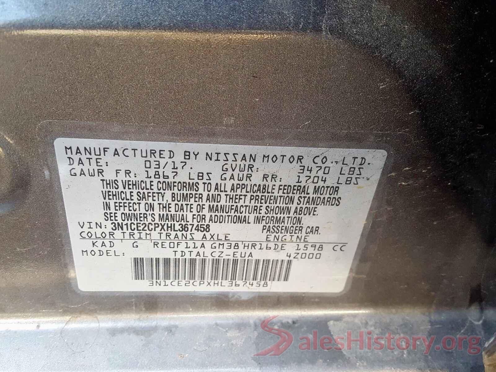 3N1CE2CPXHL367458 2017 NISSAN VERSA