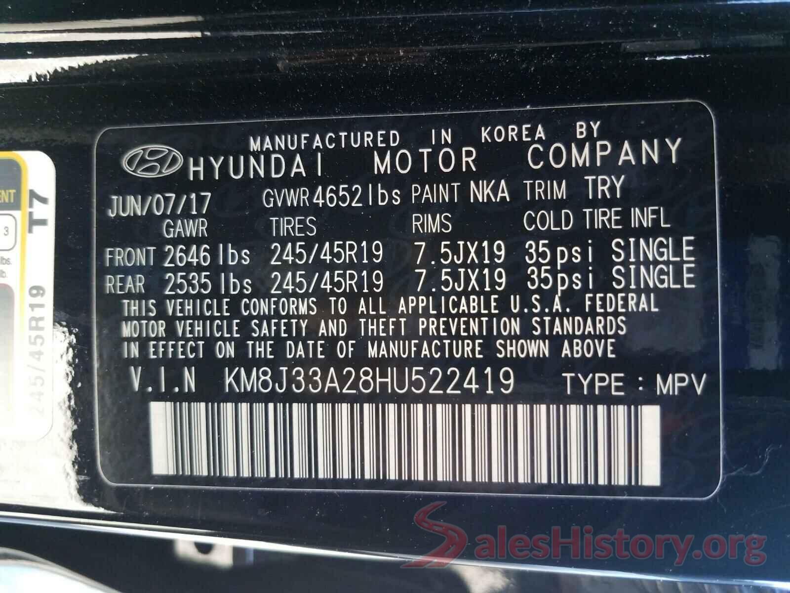 KM8J33A28HU522419 2017 HYUNDAI TUCSON