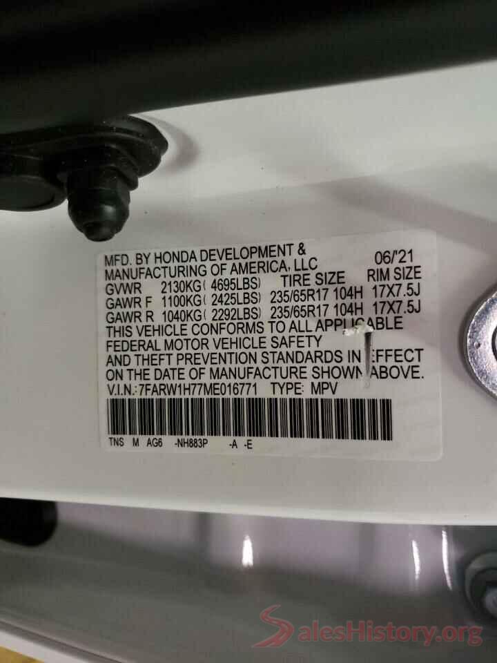 7FARW1H77ME016771 2021 HONDA CRV