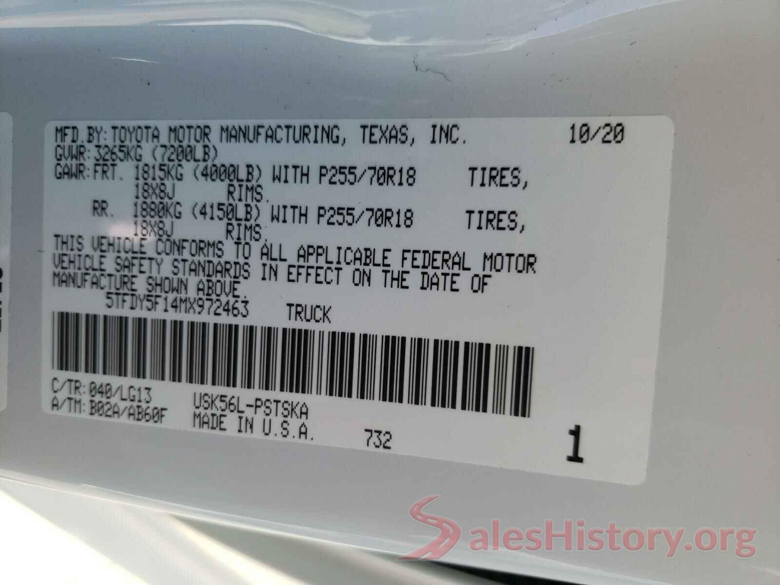 5TFDY5F14MX972463 2021 TOYOTA TUNDRA