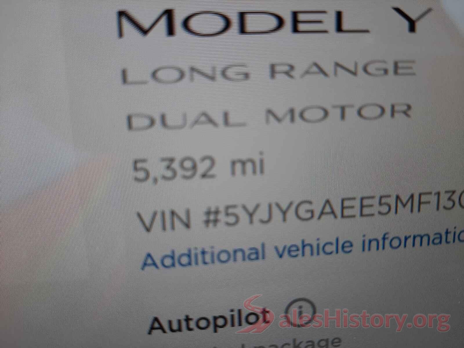 5YJYGAEE5MF130615 2021 TESLA MODEL Y