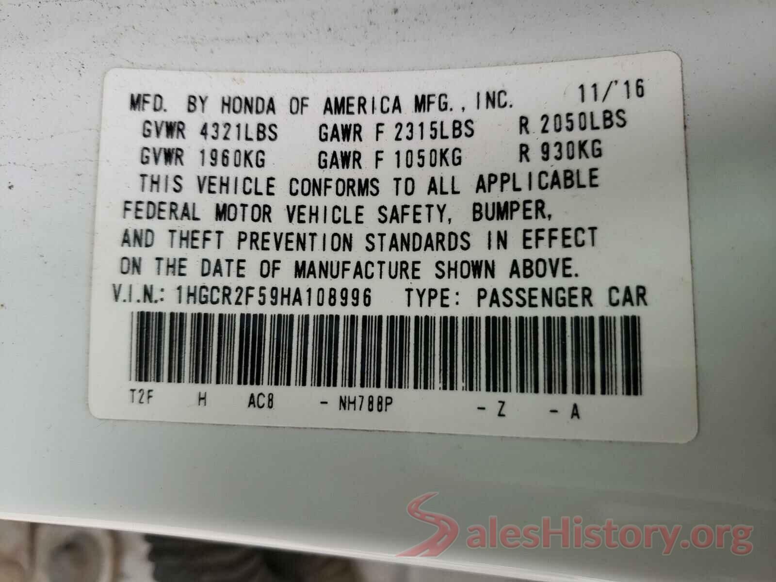 1HGCR2F59HA108996 2017 HONDA ACCORD