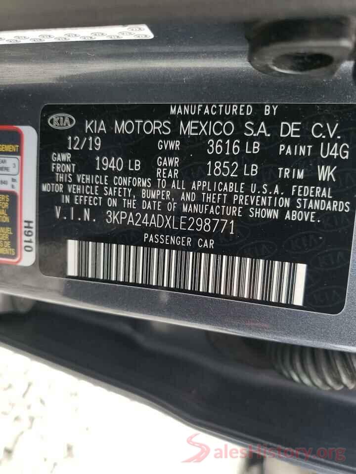 3KPA24ADXLE298771 2020 KIA RIO