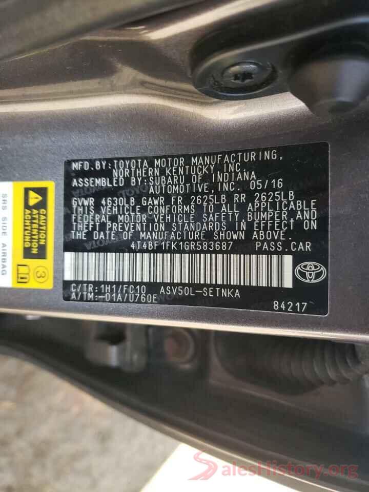 4T4BF1FK1GR583687 2016 TOYOTA CAMRY