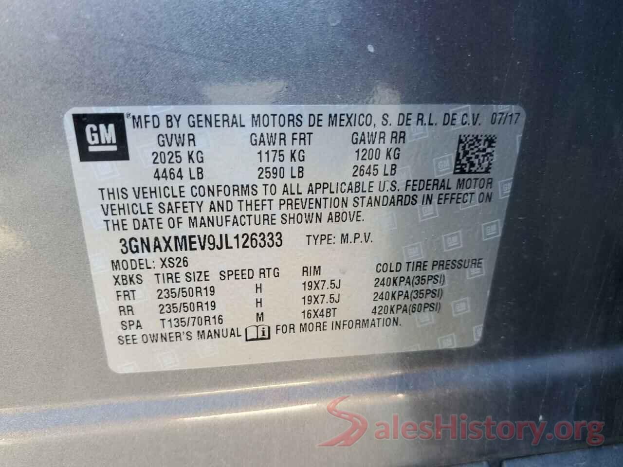 3GNAXMEV9JL126333 2018 CHEVROLET EQUINOX