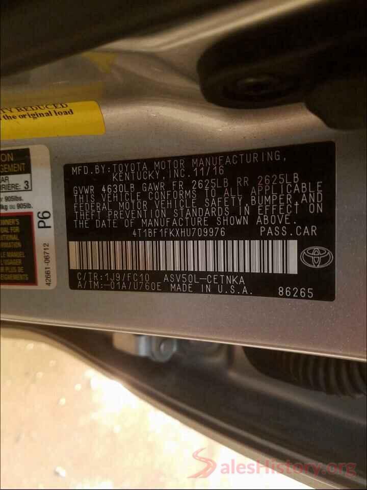 4T1BF1FKXHU709976 2017 TOYOTA CAMRY