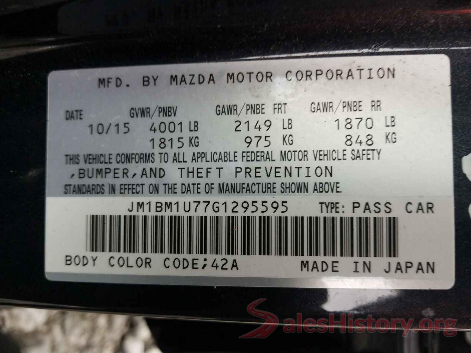 JM1BM1U77G1295595 2016 MAZDA 3