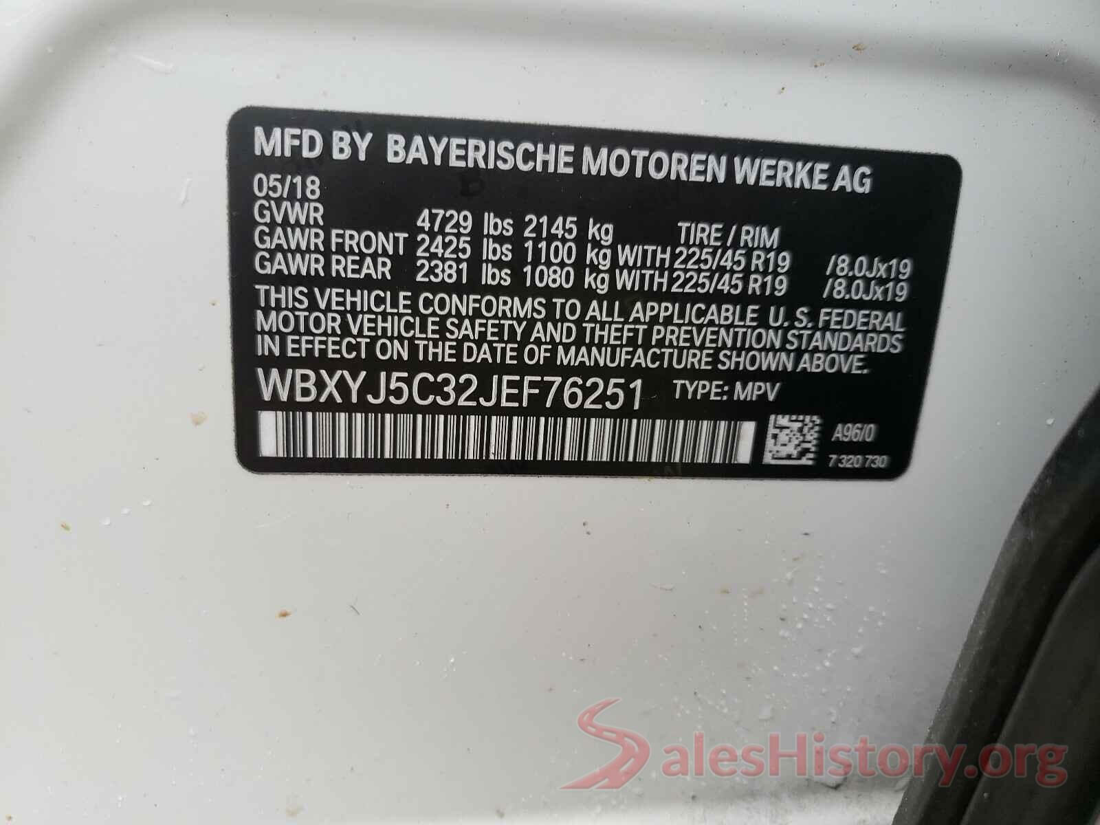 WBXYJ5C32JEF76251 2018 BMW X2