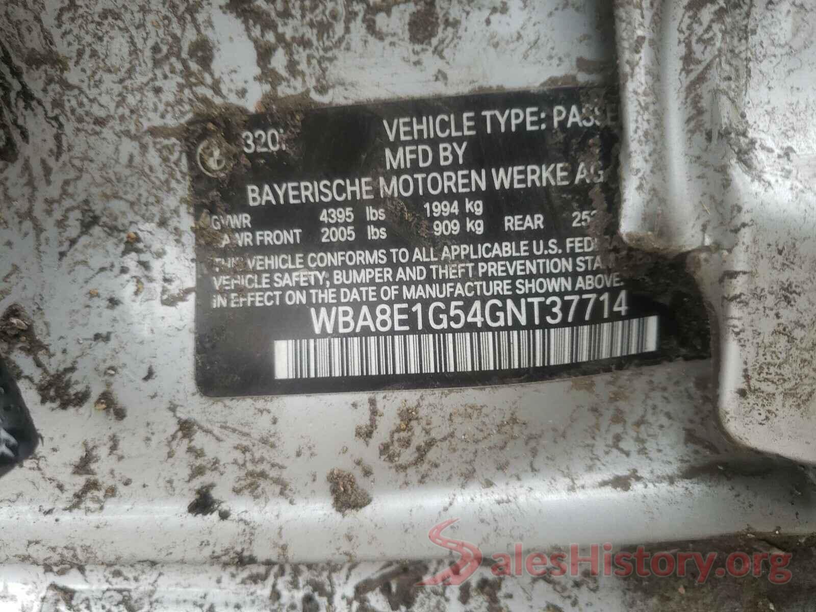 WBA8E1G54GNT37714 2016 BMW 3 SERIES