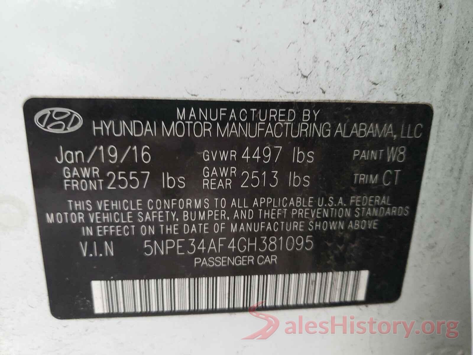 5NPE34AF4GH381095 2016 HYUNDAI SONATA