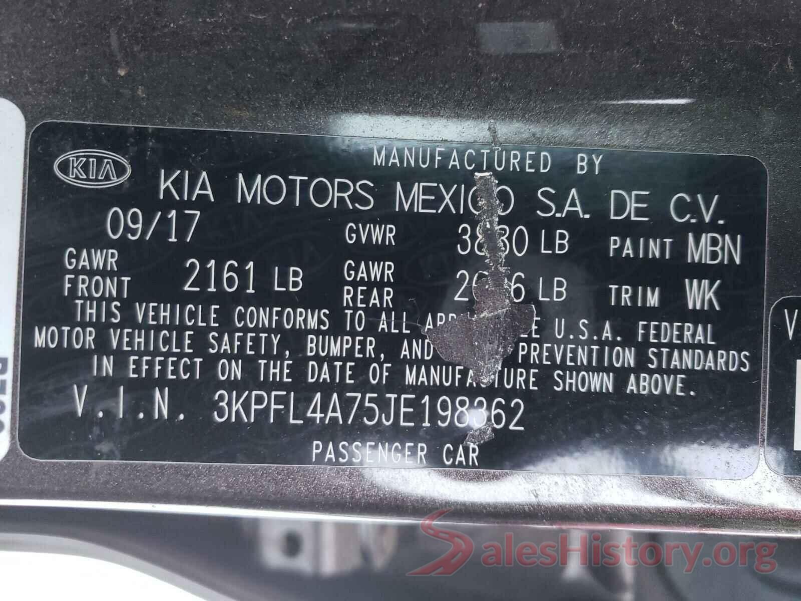 3KPFL4A75JE198362 2018 KIA FORTE