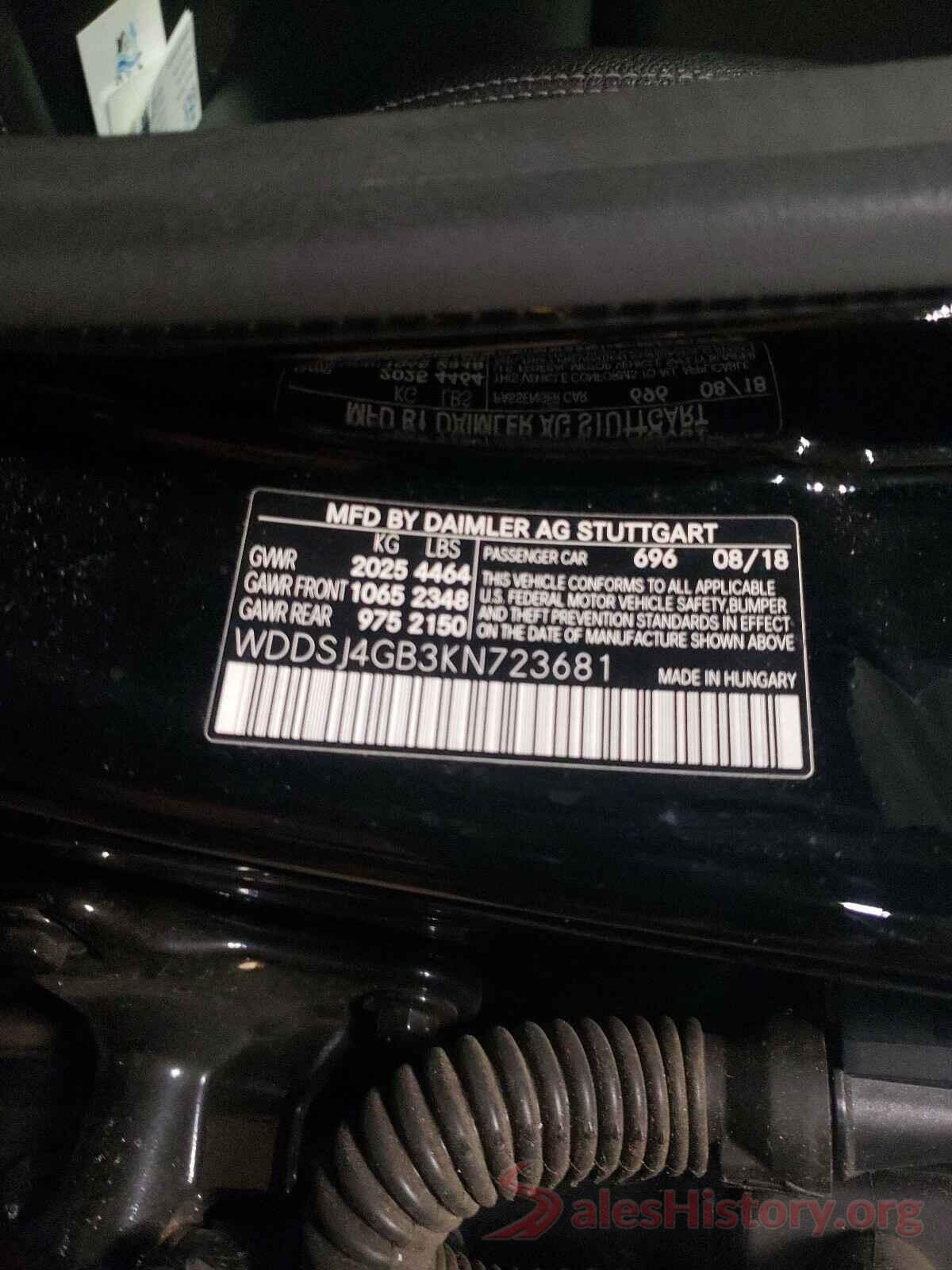 WDDSJ4GB3KN723681 2019 MERCEDES-BENZ CLA-CLASS