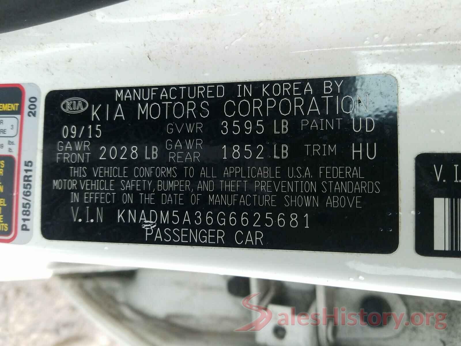 KNADM5A36G6625681 2016 KIA RIO