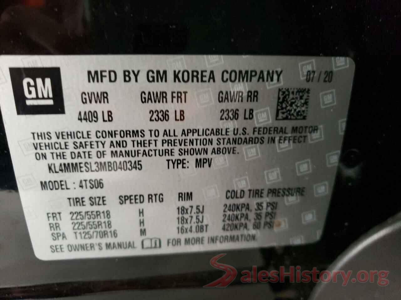 KL4MMESL3MB040345 2021 BUICK ENCORE