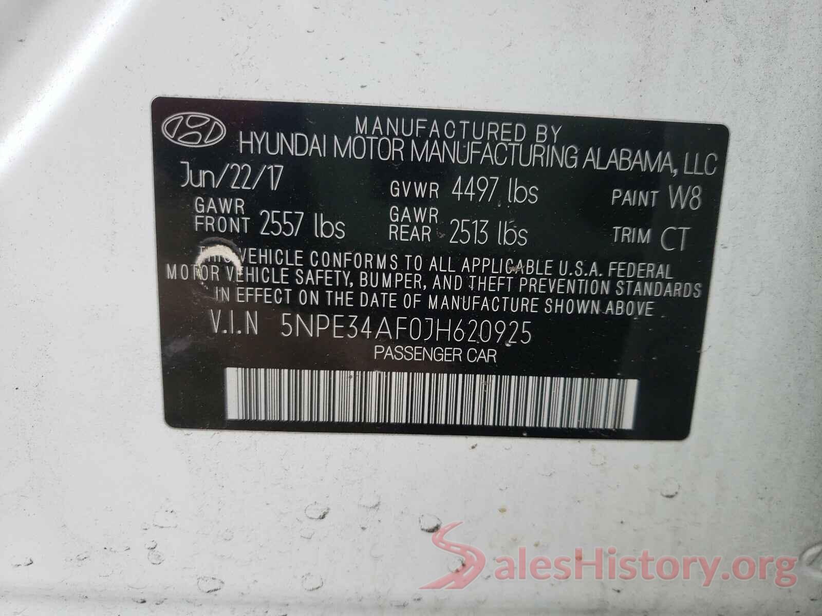 5NPE34AF0JH620925 2018 HYUNDAI SONATA