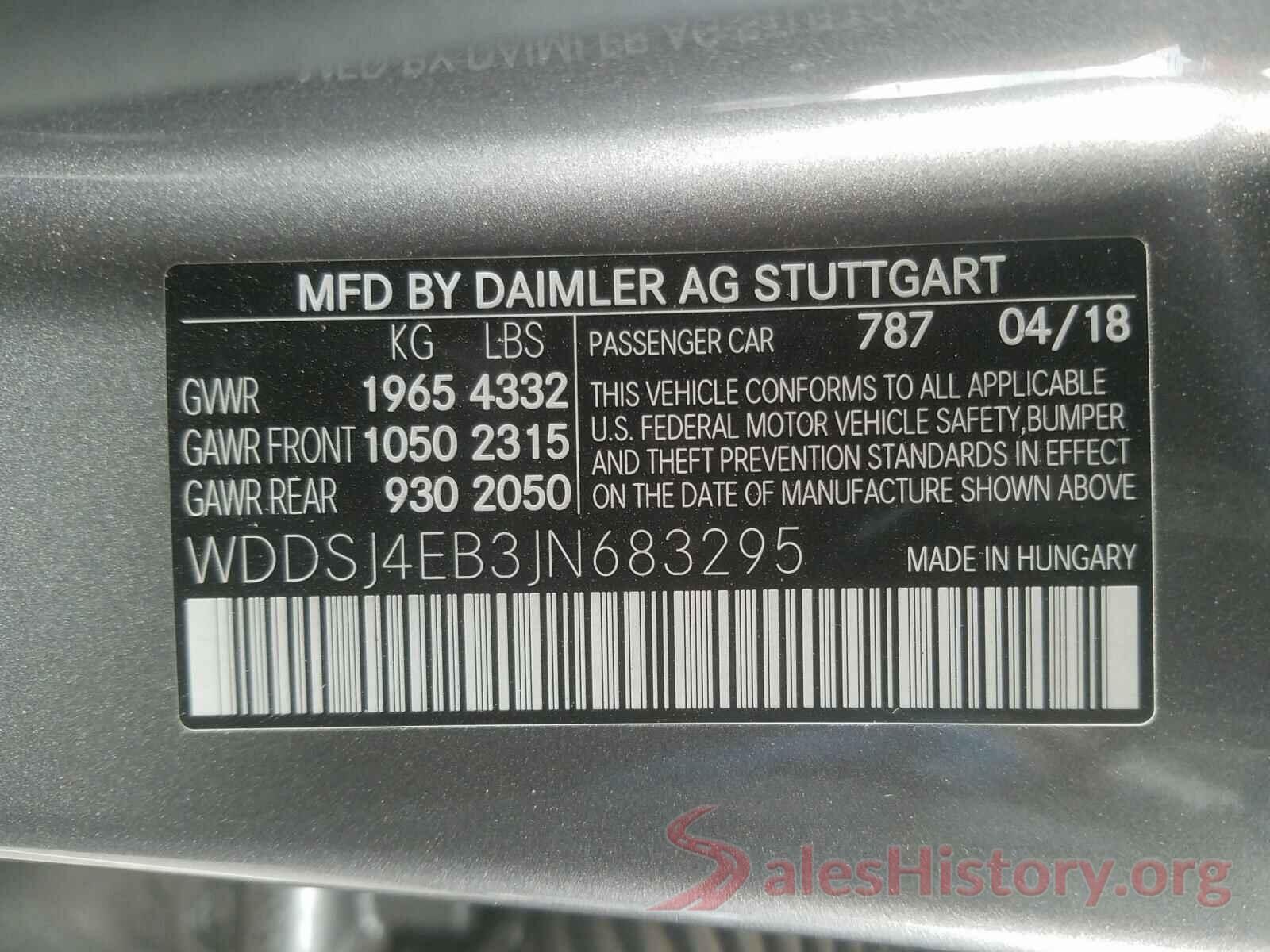 WDDSJ4EB3JN683295 2018 MERCEDES-BENZ C CLASS