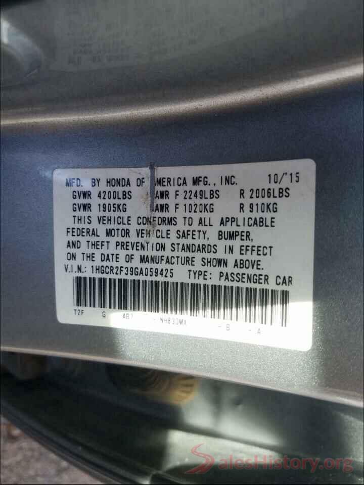 1HGCR2F39GA059425 2016 HONDA ACCORD