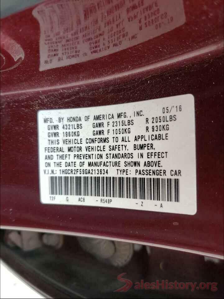 1HGCR2F59GA213634 2016 HONDA ACCORD