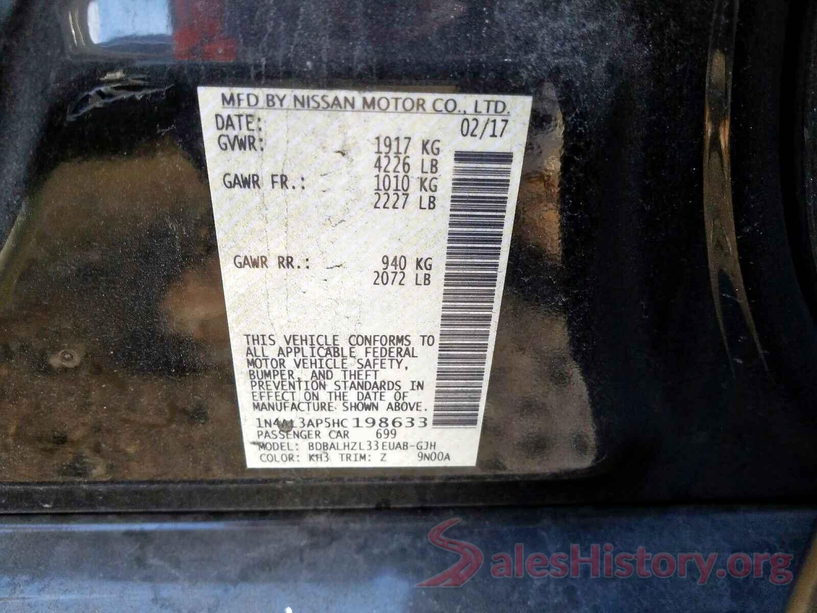 1N4AL3AP5HC198633 2017 NISSAN ALTIMA