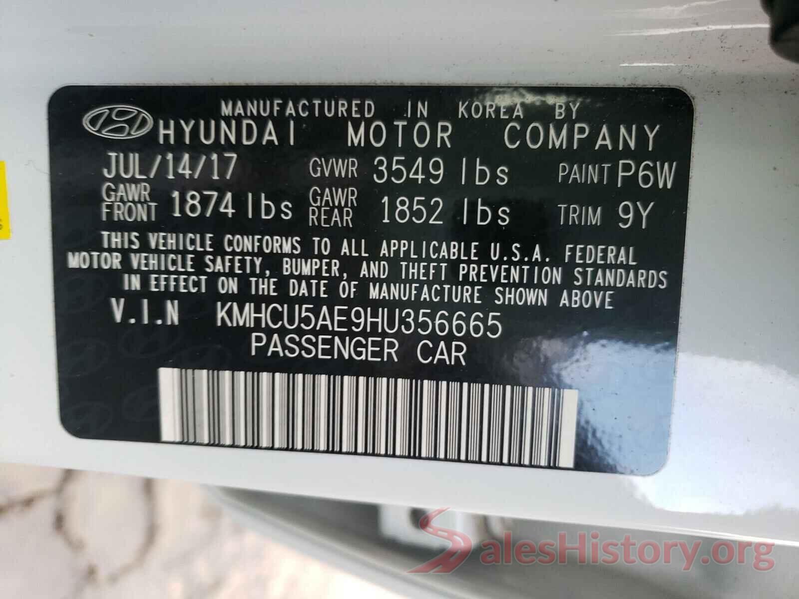 KMHCU5AE9HU356665 2017 HYUNDAI ACCENT