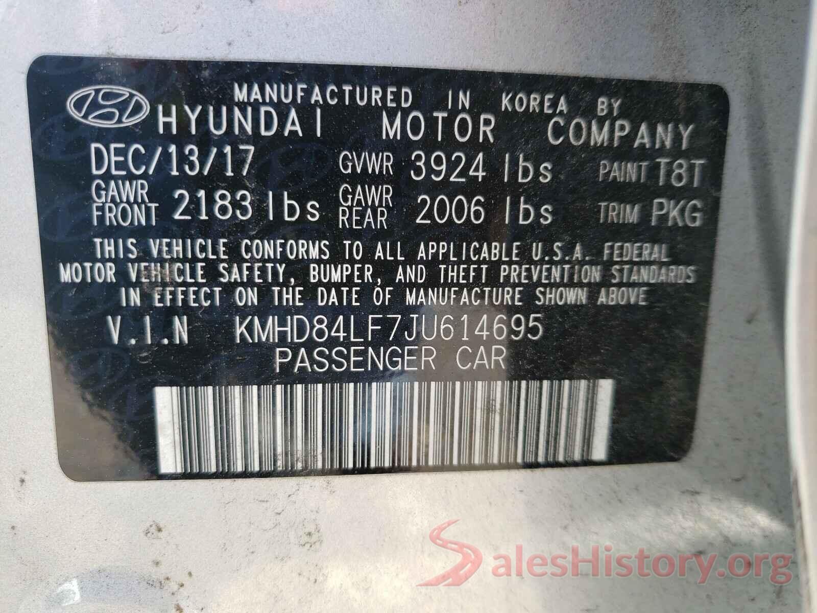 KMHD84LF7JU614695 2018 HYUNDAI ELANTRA