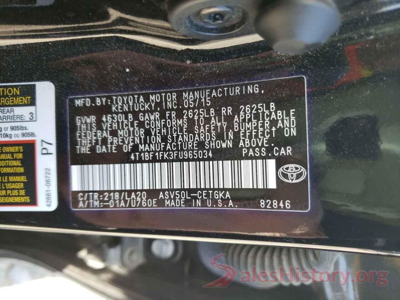 4T1BF1FK3FU965034 2015 TOYOTA CAMRY