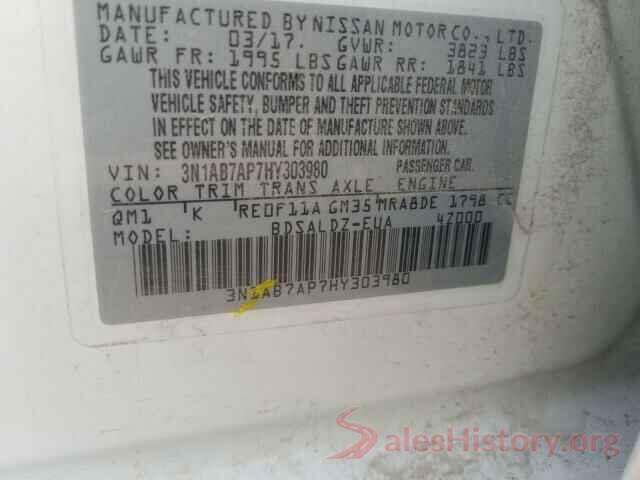 3N1AB7AP7HY303980 2017 NISSAN SENTRA