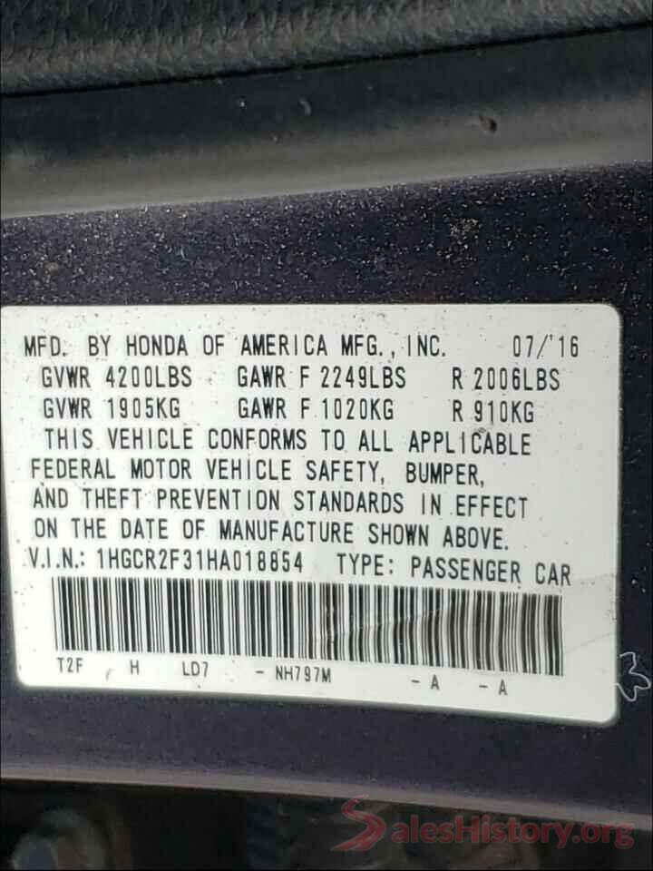 1HGCR2F31HA018854 2017 HONDA ACCORD