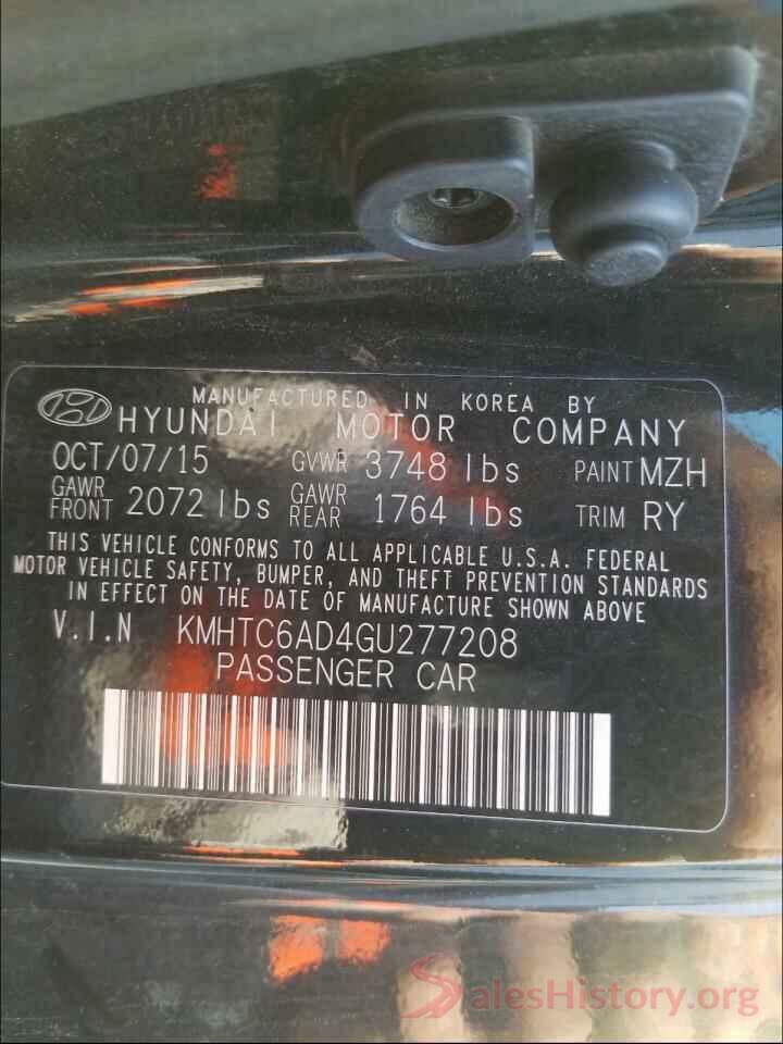 KMHTC6AD4GU277208 2016 HYUNDAI VELOSTER