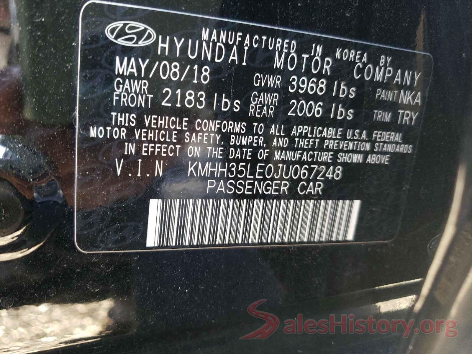 KMHH35LE0JU067248 2018 HYUNDAI ELANTRA