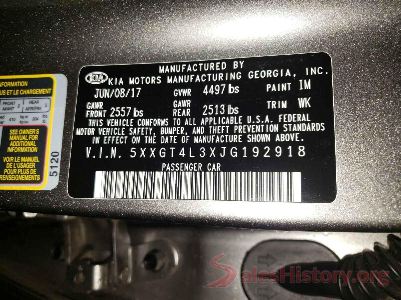 5XXGT4L3XJG192918 2018 KIA OPTIMA