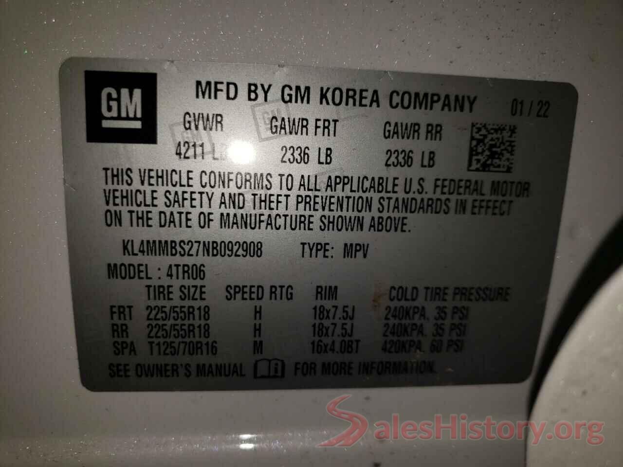 KL4MMBS27NB092908 2022 BUICK ENCORE