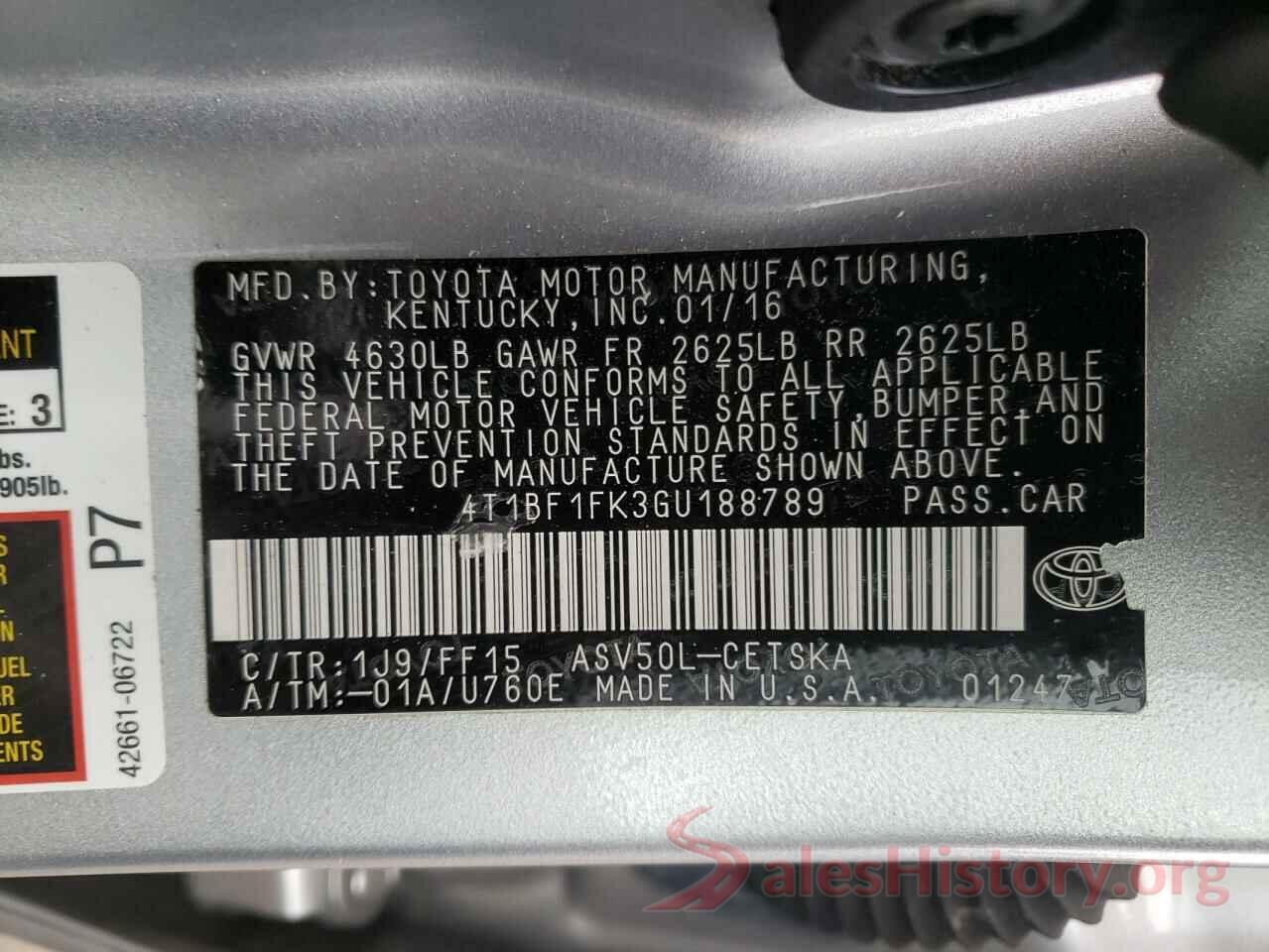 4T1BF1FK3GU188789 2016 TOYOTA CAMRY