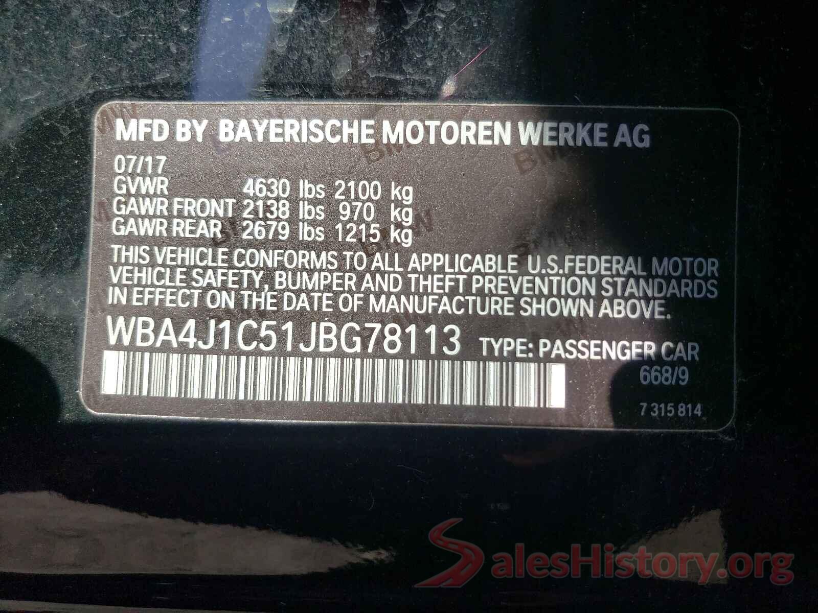 WBA4J1C51JBG78113 2018 BMW 4 SERIES