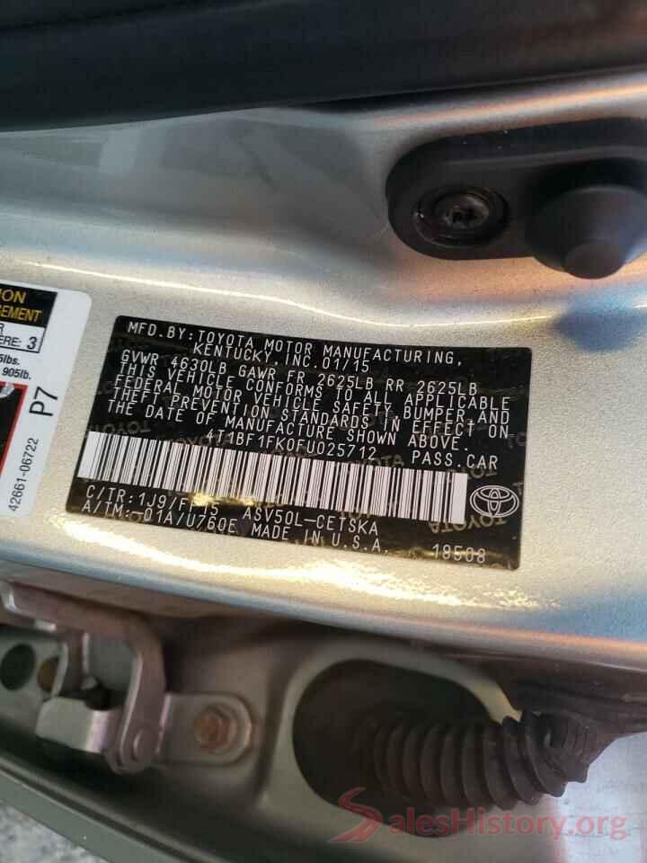 4T1BF1FK0FU025712 2015 TOYOTA CAMRY