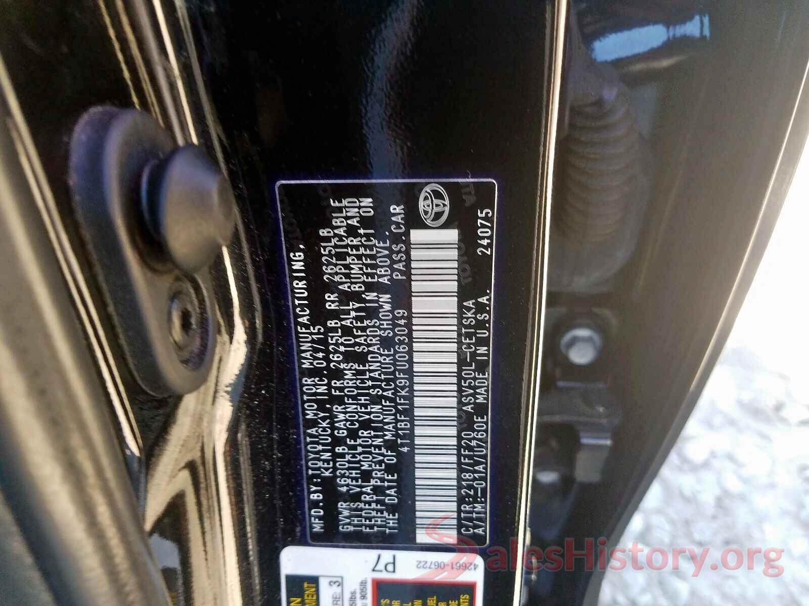 4T1BF1FK9FU063049 2015 TOYOTA CAMRY