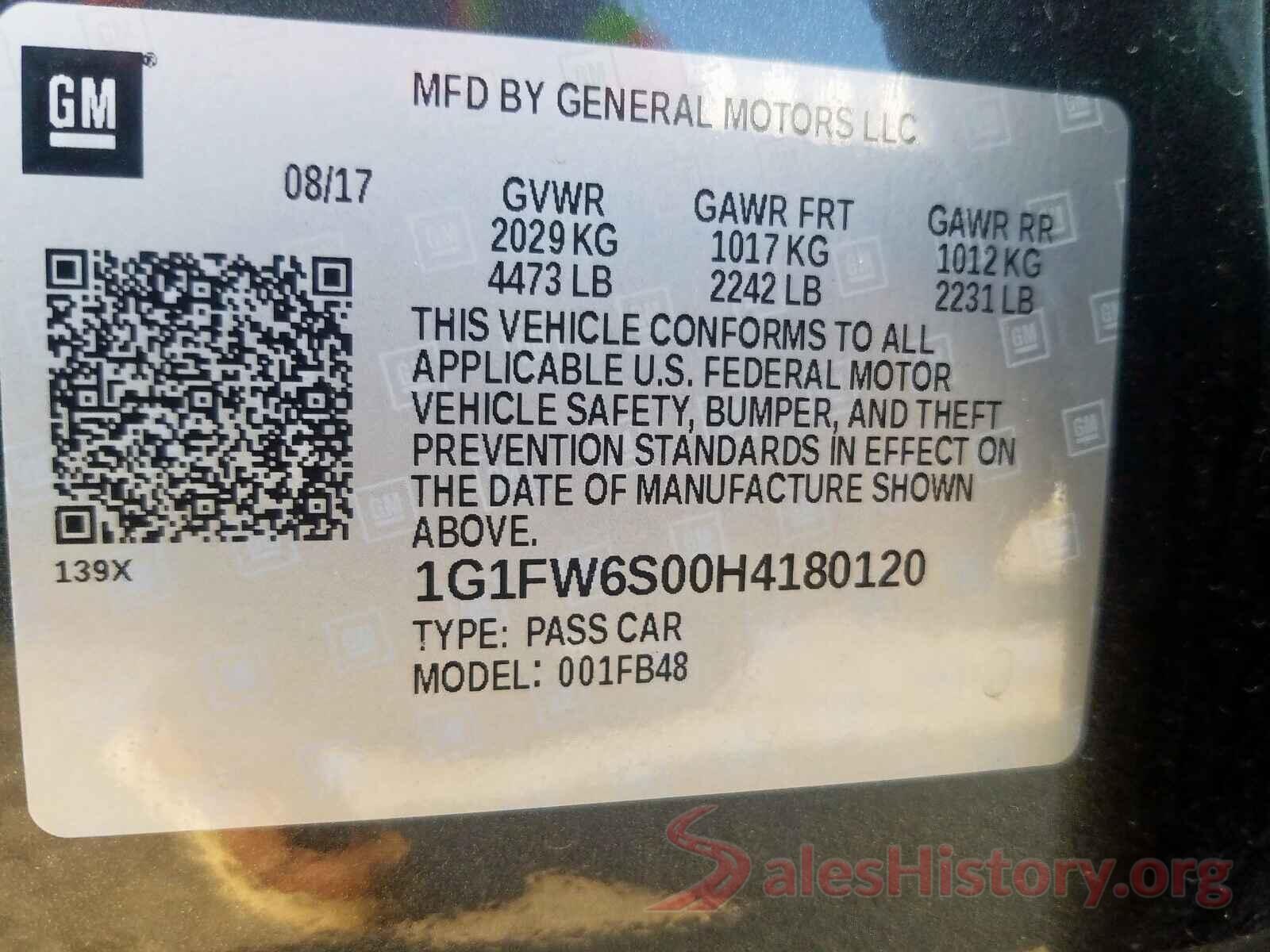 1G1FW6S00H4180120 2017 CHEVROLET BOLT