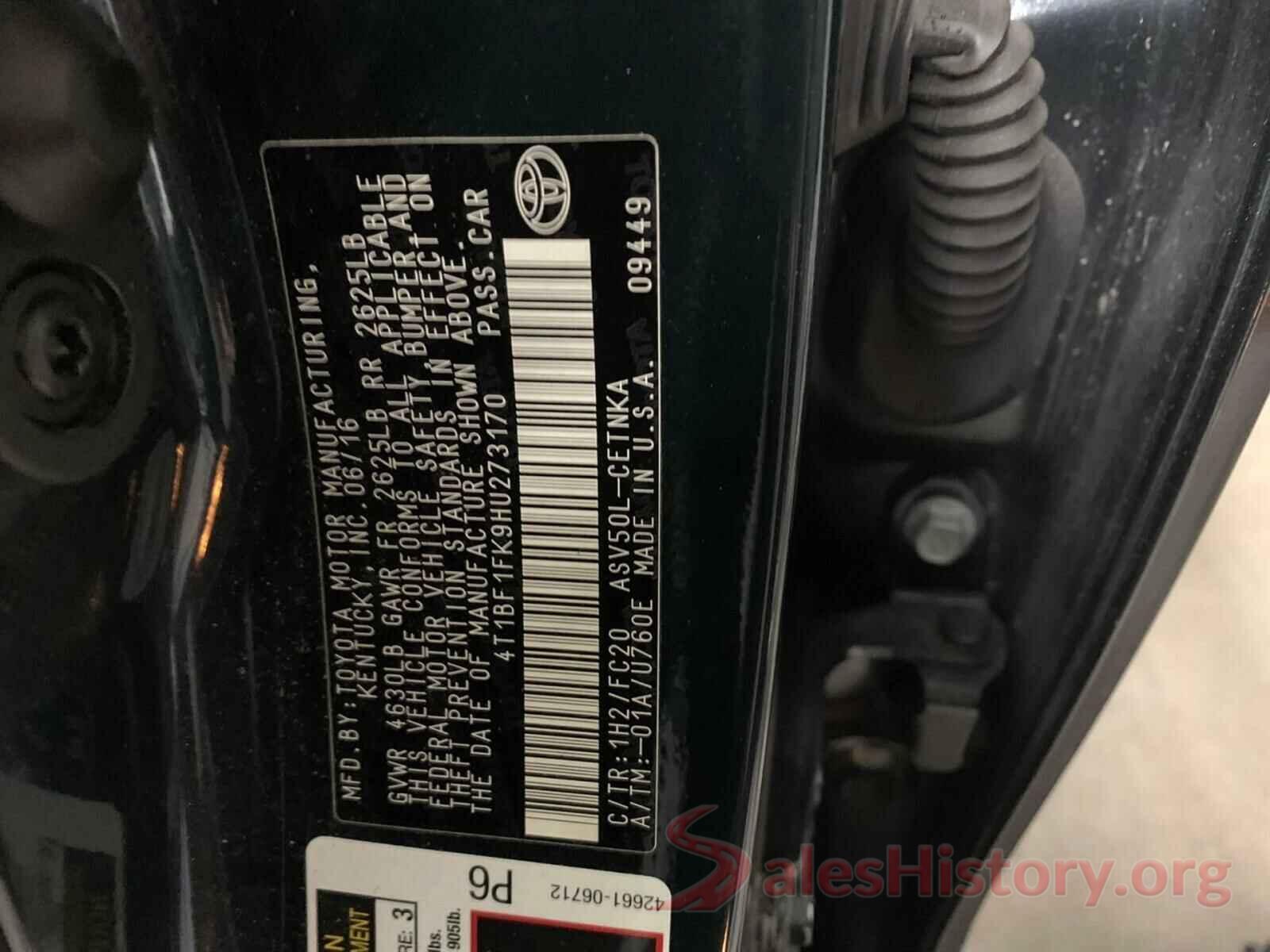 4T1BF1FK9HU273170 2017 TOYOTA CAMRY