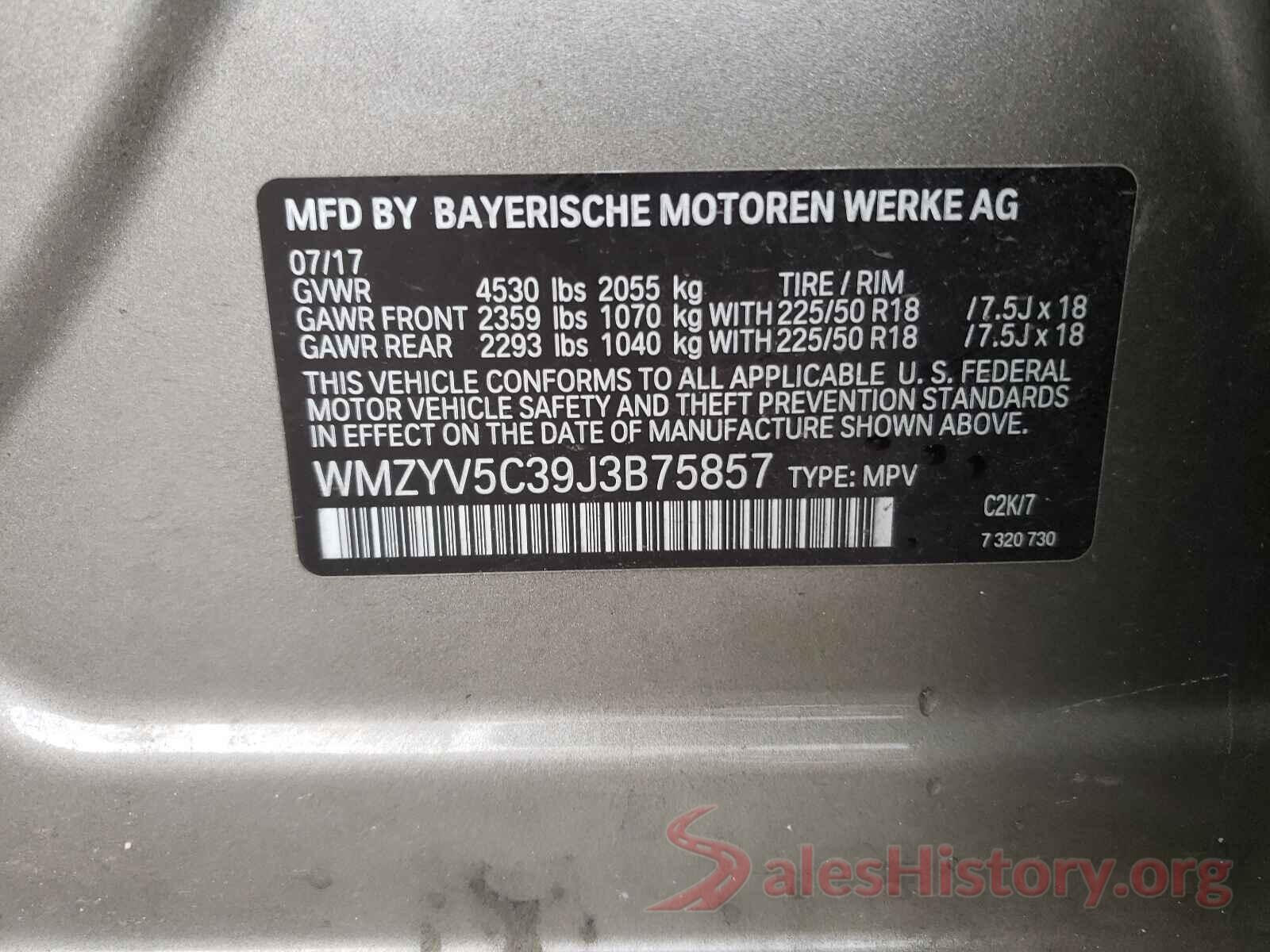 WMZYV5C39J3B75857 2018 MINI COOPER