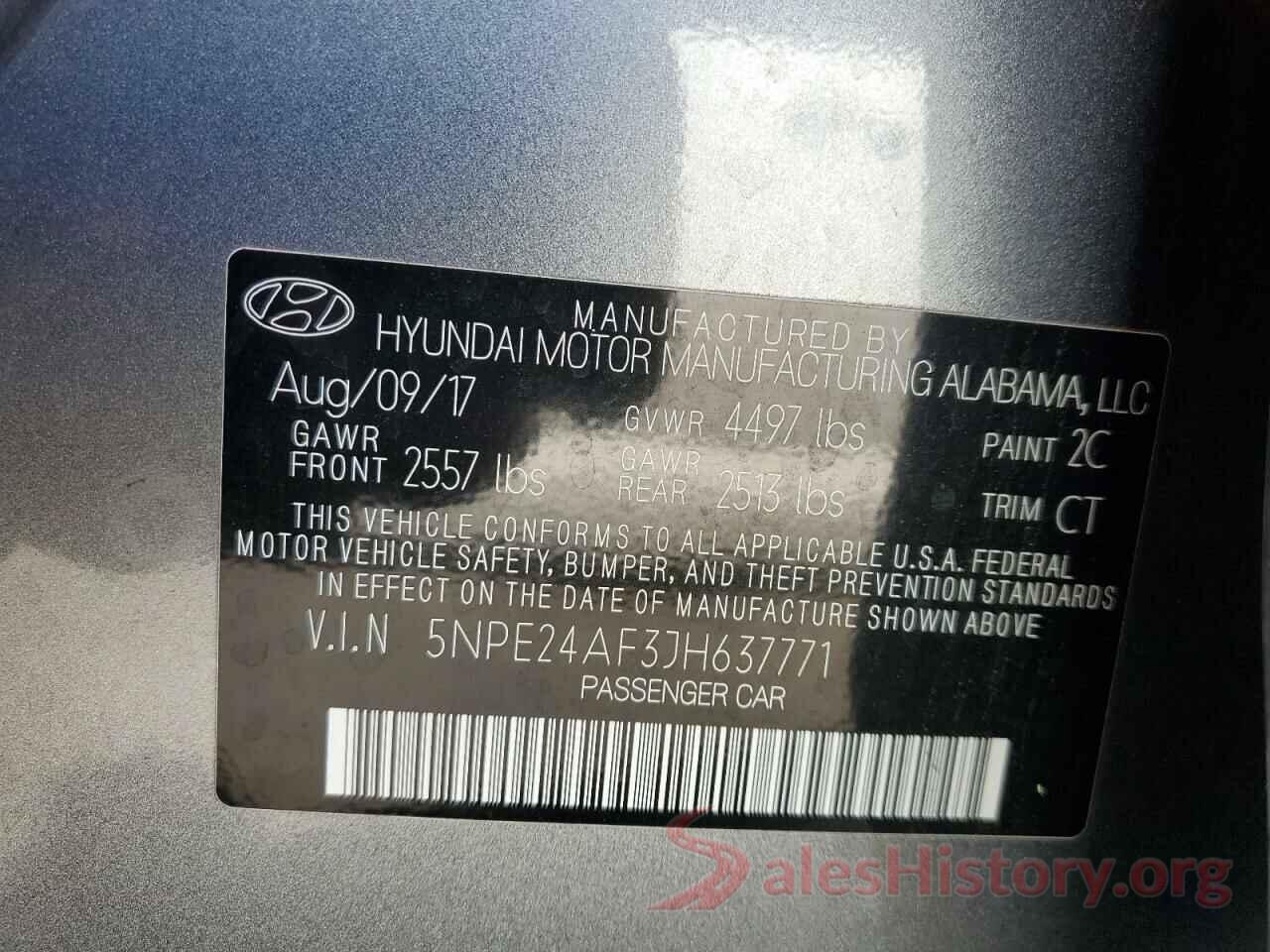 5NPE24AF3JH637771 2018 HYUNDAI SONATA