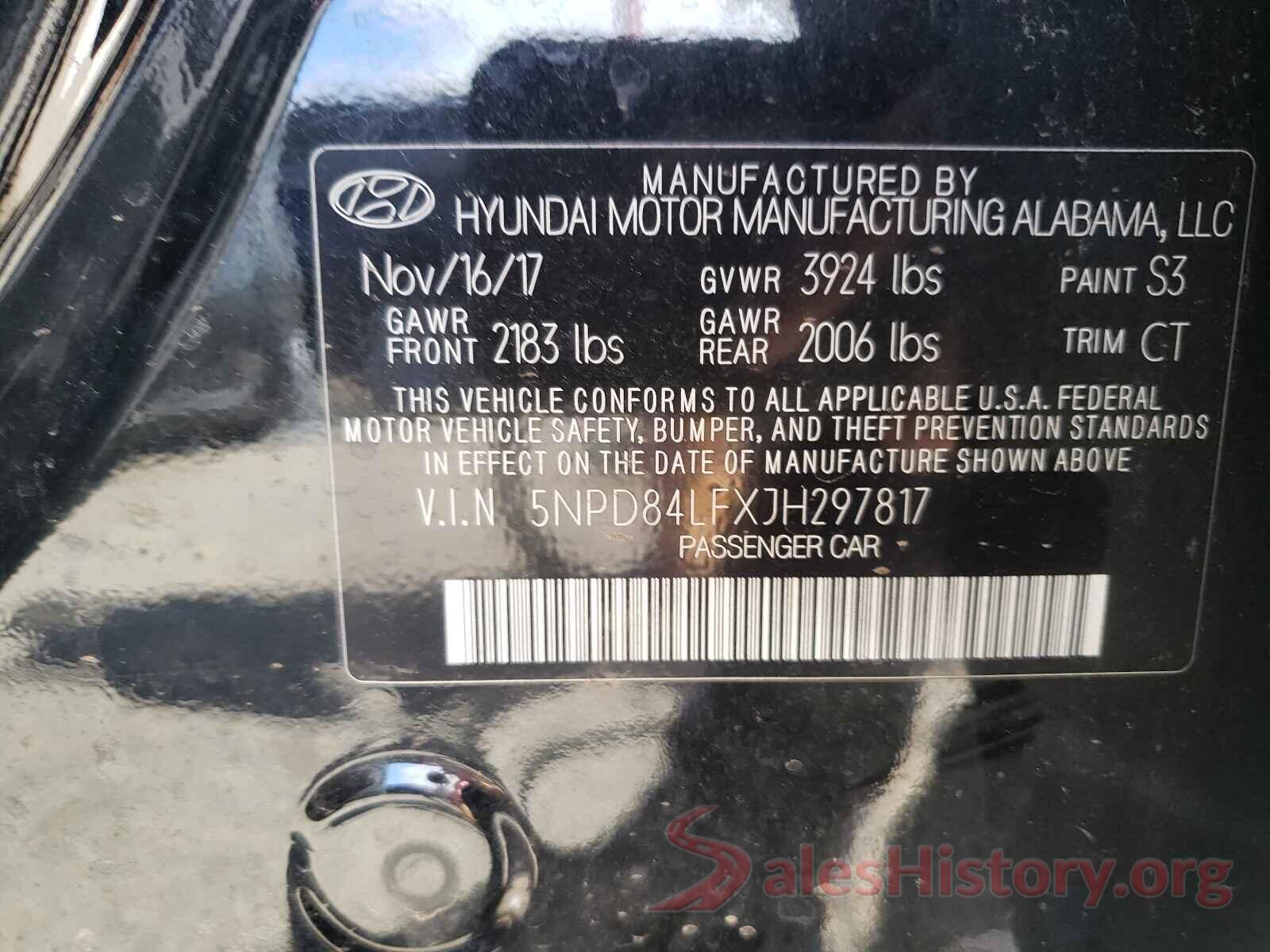 5NPD84LFXJH297817 2018 HYUNDAI ELANTRA